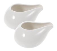 ABOOFAN - Juego de 2 salseras de cerámica, 240 ml, salseras blancas para salsa de salsa y salsas de remojo