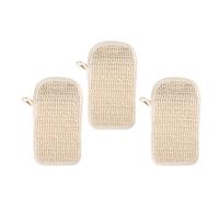 ABOOFAN Juego de 3 Bolsas de Jabón en Malla Biodegradable para Baño y Ducha, Fabricadas en Algodón y Lino, Ideales para Exfoliación Corporal y Viaje