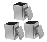ABOOFAN Juego de 3 Cajas Metálicas Plateadas para Té y Chocolate, Recipientes Portátiles y Resistentes Ideales para Tienda o Local Comercial