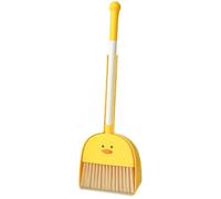 ABOOFAN Juego de Escoba y Recogedor Pequeño para Mini Set de Limpieza Infantil de Plástico Amarillo Herramienta Ligera para Motricidad Fina y Coordinación Óculo-Manual Adecuado para