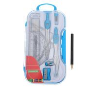 ABOOFAN Juego de Reglas y Compases de Dibujo, Kit Completo Transparente | Plástico E Hierro, Caja de Almacenamiento Incluida, para Papel y Cuaderno, Oficina y Preparación de Exámenes Color Aleatorio