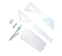 ABOOFAN Kit De Dibujo Brújula Metálica y Regla Multifuncional 7 Piezas para Estudiantes, Resistente y Preciso, Adecuado para Matemáticas, Arte y Diseño Escuela y Hogar
