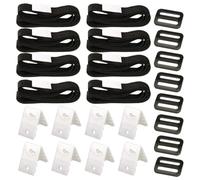 ABOOFAN Kit de Fijación para Cubierta Solar de Piscina 8 Correas | Poliéster y PVC Negro, Hebillas Incluidas, Ajuste para Enrolladores y Mantenimiento