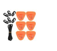 ABOOFAN Kit de Parches Anillas en D para Kayak y Botes Inflables, 6 Piezas Naranja Cuerda Ajustable 2,5 M y Hebillas, Accesorio para Aparejos de Cubierta y Reparaciones Náuticas