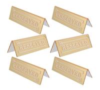 ABOOFAN Letreros decorativos acrílicos para mesa en dorado, paquete de 6 piezas, ligeros y fáciles de almacenar para ceremonias y fiestas