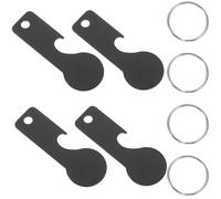 ABOOFAN Llavero Colgante 4 Piezas Ficha para Carrito de Compras Acero Inoxidable Abridor de Botellas Práctico Accesorio para Supermercado Uso Diario