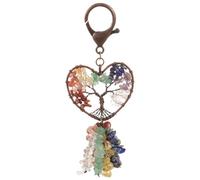 ABOOFAN Llavero Portátil Colgante Corazón Árbol la Vida, Metal y Vidrio, Pequeño y Ligero, Decoración Colgante para Bolso y Pared