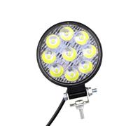 ABOOFAN Luz De Trabajo Led Redonda 9 Lámparas 27w Mini Para Conducción Suv Todoterreno, Foco Reflector Antichoque Carcasa De Aleación De Aluminio Para Uso Agrícola e Industrial