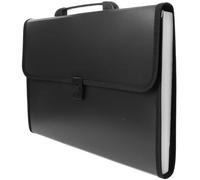 ABOOFAN Maletín Portátil de Abs Negro para Documentos, Carpeta de Archivos Expandible y Organizador de Contratos Diseño Simple para Uso en Hogar y Viajes