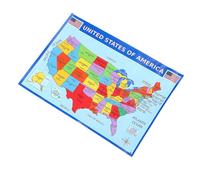 ABOOFAN Mapa de Estados Unidos 2 Láminas Resistentes al Desgaste 50X35 CM Decoración para Aula y Centro Educativo Cartel de Geografía para