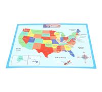 ABOOFAN Mapa Estados Unidos Póster Preescolar Cartel Educativo Resistente 1 Hoja para Decoración de Sala de Juegos y Aprendizaje en Casa Varios estilos