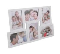 ABOOFAN Marco de Fotos de Collage Blanco de Pvc 6 Tomas para Fotos 6x4 Pulgadas, Diseño para Colgar Pared, Ligero y Elegante para Ambientación del Hogar