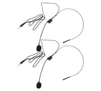 ABOOFAN Micrófono Cable De Diadema 3,5 Mm Negro 2 Piezas, Condensador De Alta Sensibilidad, Reducción De Ruido para Altavoces y Grabación En Directo, Uso Portátil y Compacto