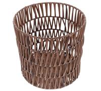 ABOOFAN Mini Cesta Redonda de PP Marrón, Estilo Nórdico para Organización | Textura Tejida Visible, Aspecto Delicado y Práctico, Adecuado para Dormitorio Universitario y Guardado de Objetos