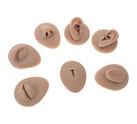 ABOOFAN Modelo de Práctica para Tatuajes de Silicona, 7 Piezas Oreja, Nariz, Labios, Lengua, Ojos y Ombligo en Color Marrón, Flexible y Realista para Formación y Maquillaje