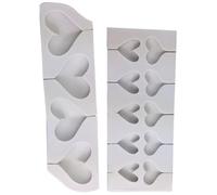 ABOOFAN Moldes de Silicona para Piruletas en Forma de Corazón 2 Piezas 1 Molde Grande 4 Cavidades 1 Pequeño 10 Cavidades Reutilizables Aptos para Alimentos Ideales para Hacer