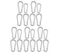 ABOOFAN Mosquetones de Acero Inoxidable Resorte y Bloqueo 20 Unidades M4 M5 y M6 Gancho Resistente para Camping Senderismo y Actividades al Aire Libre