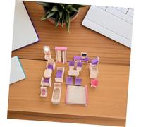 ABOOFAN Muebles para Casa de Muñecas de Madera para Kit DIY con Accesorios Miniatura Fácil de y Duradero Juego de Roles para Fomentar Habilidades Sociales y Familia