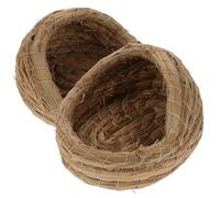 ABOOFAN Nido Tejido para Gallinas 2 Piezas, Cama de Paja Natural de 15 Cm, Caseta Ponedero Cómoda y Ecológica para Gallineros, Nido de Animales Pequeños para Cría y Puesta de Huevos