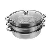 ABOOFAN Olla Vaporera De Acero Inoxidable 28 Cm Tres Capas Básica Triple Fondo Acero Grado Alimenticio Multifunción Para Cocinar Al Vapor Cocina Doméstica Ahorro Energía
