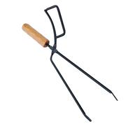 ABOOFAN Outdoor Tong With Wood Handle Fire Pit Tool For Camping Bbq Multi Purpose Firewood Grabber For Safer Cooking And Grilling
