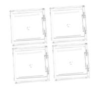 ABOOFAN Paletas De Sombras De Ojos Vacías y Estuches De Colorete Pequeños, 4 Unidades, Tamaño Mini Cuadrado, Plástico Resistente, Para Maquillaje De Viaje y Uso Portátil