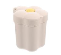 ABOOFAN Papelera de Escritorio con Tapa Abatible Forma de Flor Pequeño Contenedor Multifuncional para Dormitorio y Oficina Diseño Compacto para Mesa Color Blanco