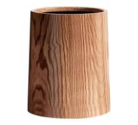 ABOOFAN Papelera Redonda de Gran Capacidad 12L Imitación Madera Cubo de Basura Práctica para Cocina Salón y Baño Contenedor Resistente y Fácil de Mantener para Hogar