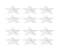 ABOOFAN Parches Bordados Termoadhesivos de Estrellas de Cinco Puntas Lentejuelas Plateadas Grandes 12 Unidades para Chaquetas Zapatos y Sombreros Accesorios DIY para Decoración y