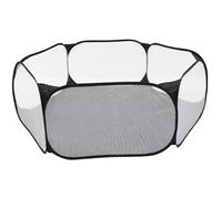 ABOOFAN Parque Portátil para Cachorros y Mascotas en Casa, Corralito Transpirable de Poliéster Negro Diseño Plegable y Práctico para Perros y Gatos Pequeños
