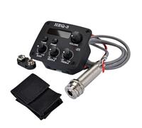 ABOOFAN Pastilla Piezoeléctrica Agudos en Plástico Negro con Ecualizador de 3 Bandas Preamplificador con Afinador Lcd y Control de Volumen para Guitarra Acústica
