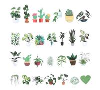 ABOOFAN Pegatinas de Plantas Verdes PVC 50 Piezas, para Equipaje | Reutilizables y Resistentes al Agua, Fáciles de Retirar, para Portátil y Cuaderno, Uso Infantil