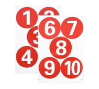 ABOOFAN Pegatinas Redondas para Números de Casas Pegatinas de Números de PVC Resistentes al Agua Autoadhesivas Tamaño Súper Grande 1-10 Ideales para Oficinas y Supermercados