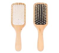 ABOOFAN Peine de Madera para Masaje Capilar 2 Piezas (1 de Color Claro y 1 de Color Oscuro) de Madera para Acupresión, Diseño Portátil para Cuidado del Cuero Cabelludo y Uso Doméstico