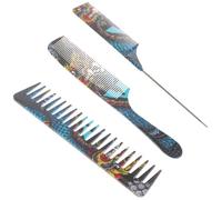ABOOFAN Peines Portátiles para Hombre Material de Resina y Acero Inoxidable Conjunto de 3 Dientes Anchos Diseño Simple y Práctico para Peluquería y Cuidado del Cabello