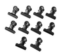 ABOOFAN Pinzas Metálicas para Papel 10 Unidades Clips de Papelería de Acero Inoxidable Bisagra Color Negro para Oficina Hogar y Organización de Documentos