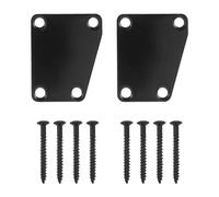 ABOOFAN Placa de Mástil de Guitarra Eléctrica Metálica Negra con Tornillos, Kit de Refuerzo con 2 Piezas para Mástil de 4 Agujeros, Accesorio Profesional para Hardware de Guitarra