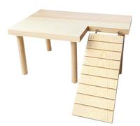 ABOOFAN Plataforma Decorativa de Madera para Hámster Pequeña Escalera, Accesorio Interactivo para Jaula de Chinchilla y Rata, Juguete para Animales Pequeños Que Fomenta el Ejercicio