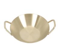 ABOOFAN Plato de Inmersión Coreano de Acero Inoxidable 304, Dorado | Base Antideslizante y Fondo Plano, Bordes Suaves, Uso Multipropósito para Kimchi, Sushi, Bufé