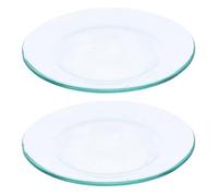 ABOOFAN Plato de Repuesto para Calentador de Cera 115 CM de Vidrio Transparente 2 Piezas para Aromaterapia y Porta Aceites Esenciales Accesorio para Difusor y Decoración del Hogar