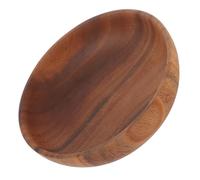 ABOOFAN Plato Redondo de Madera para Servir Comida y Ensalada en Casa | Diseño Simple, Elegante y Retro, Marrón, Uso Portátil, Condimentos de Sushi y Frutas