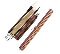 ABOOFAN Portátiles y Mango de Madera de Caligrafía China Juego de 10 Pinceles Funda para Pinceles Adecuado para de