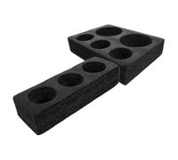ABOOFAN Portavasos Bandeja Comercial para Café y Té Leche de Algodón Negro de Epe Ranuras de y Cinco Agujeros, Paquete de 2 Piezas para Cafés y Tiendas de Té Reutilizable