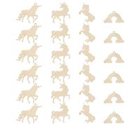 ABOOFAN Recortes Diseño Simple y Acabado Delicado en Forma de Unicornio y Arcoíris de Madera Piezas sin Terminar de Madera Color Caqui para Manualidades DIY para Proyectos Creativos