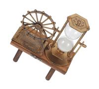 ABOOFAN Reloj de Arena Decorativo Retro con Diseño de Noria Artesanía Creativa de Madera para Escritorio y Sala de Estar Adorno Estable y Duradero para Oficina