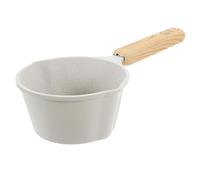 ABOOFAN Sartén Antiadherente Mini Sartén de Desayuno Blanco, Aleación y Madera, para Saltear Aceite y Cocinar Sano en Casa, Olla Pequeña de Inducción, para Salsa y Leche