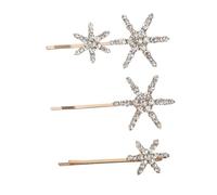 ABOOFAN Set de 3 Horquillas Pelo Forma de Estrellas Doradas en Aleación y Circonita para Bodas y Festivales, Accesorio Elegante que No se Desvanece