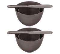 ABOOFAN Set de 6 Piezas para Mascarillas Faciales con Bol de Silicona Negro 2 Grandes y 2 Medianos y Espátulas Negras Kit para Mezclar y Aplicar Mascarillas Caseras Salón o Uso