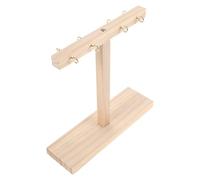 ABOOFAN Soporte para Uñas a Presión de Madera Natural en Forma de T, Base Antideslizante Ligera, Adecuado para Salones y Exhibición de Arte de Uñas en Interiores