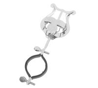 ABOOFAN Soporte Plegable de Metal para Partituras de Clarinete y Oboe, Clip Seguro para Banda de Música, Color Plata Resistente para Uso en Festivales y Conciertos
